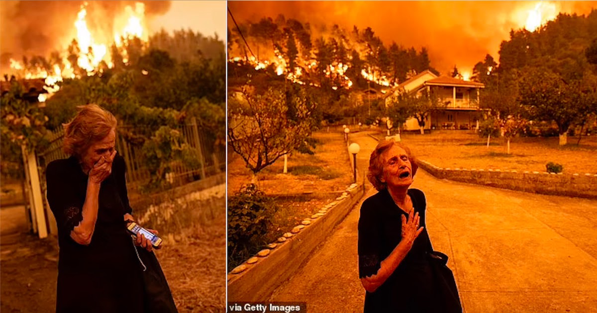 81-Year-Old Greek Woman Whose Picture Became The New Face Of Global Warming, Speaks Out About Her Terror After Losing Sight Of Her Husband During The Wildfires In Evia