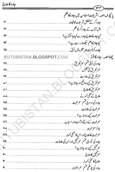 Contents of Jadu ka Ilaj Qur'an-o-Sunnat Ki Roshni Mein Pdf