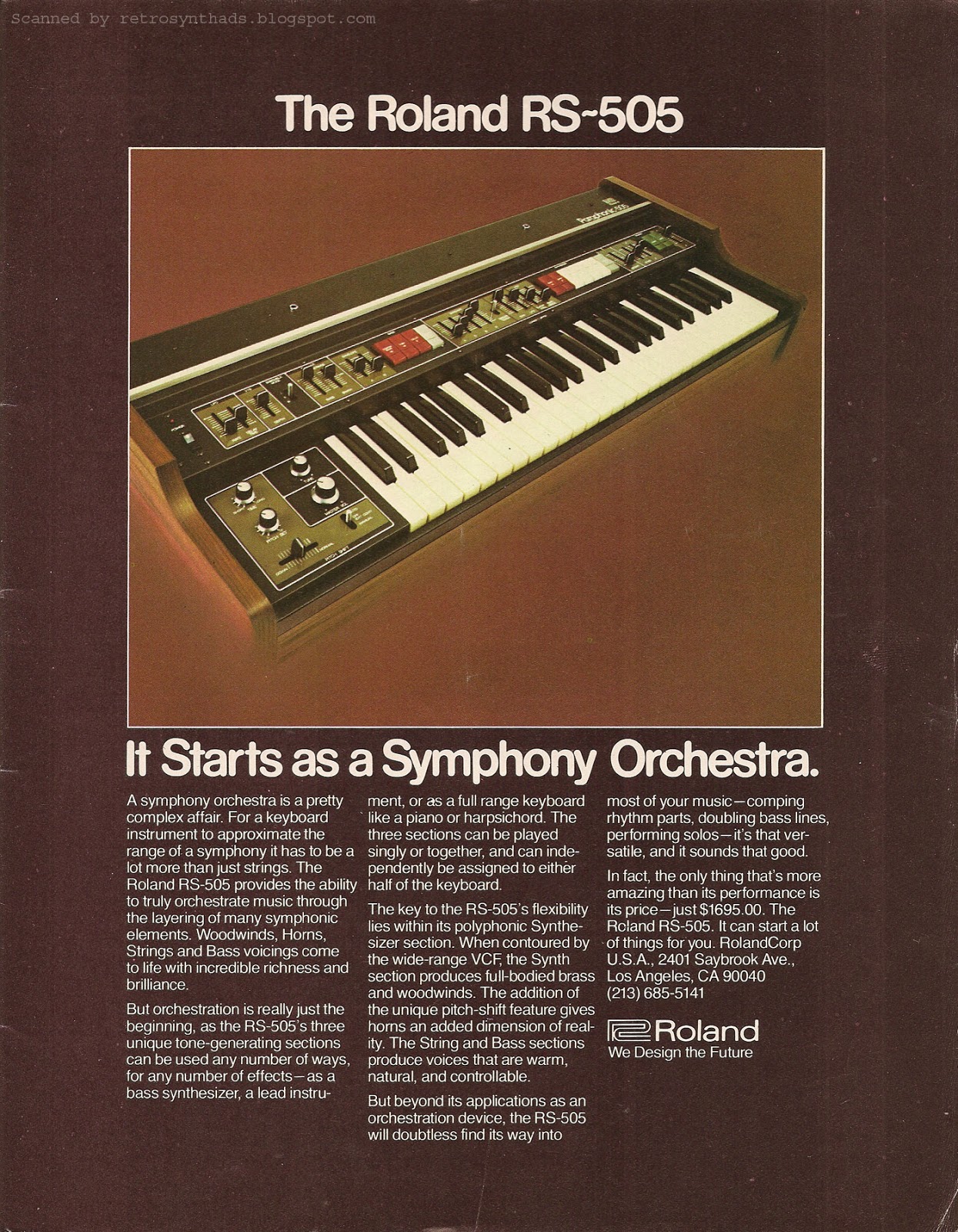 Retro Synth Ads: Roland Organ/Strings RS-09 "The Sensible ...