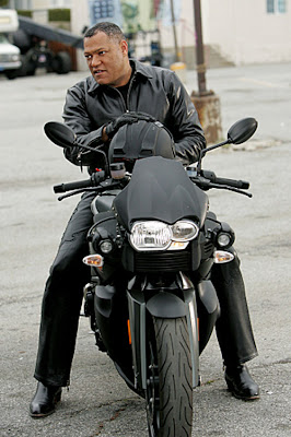 Lawrence Fishburne with a BMW K1300R in CSI