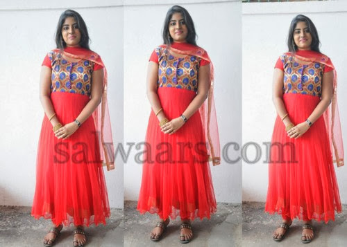 New Actress Mirchi Red Salwar