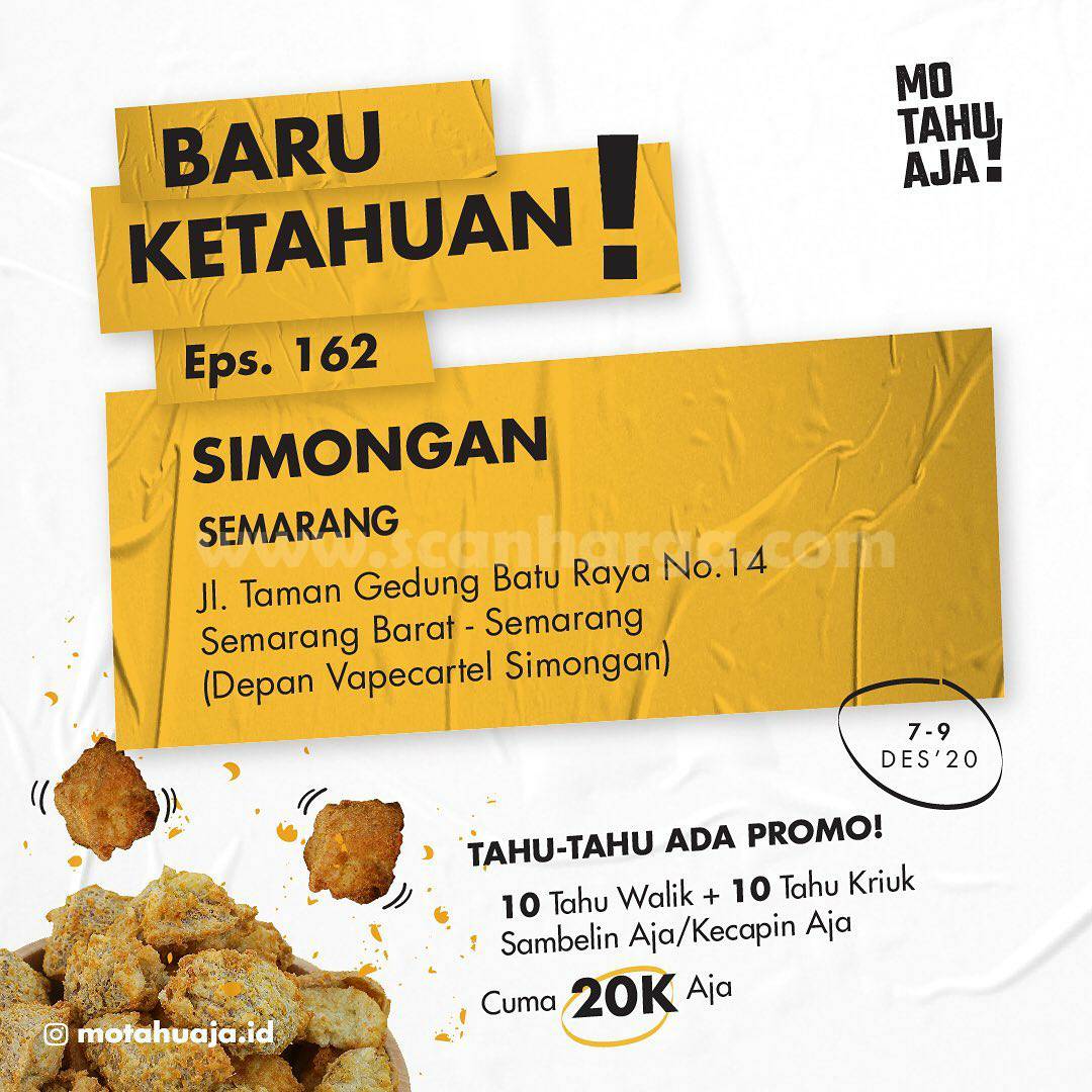 MO TAHU AJA Simongan Semarang Opening Promo Paket 20 Tahu cuma Rp 20.000