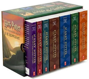 Harry Potter 7 Volume Box Set + Hogwarts Library Product Bundle
