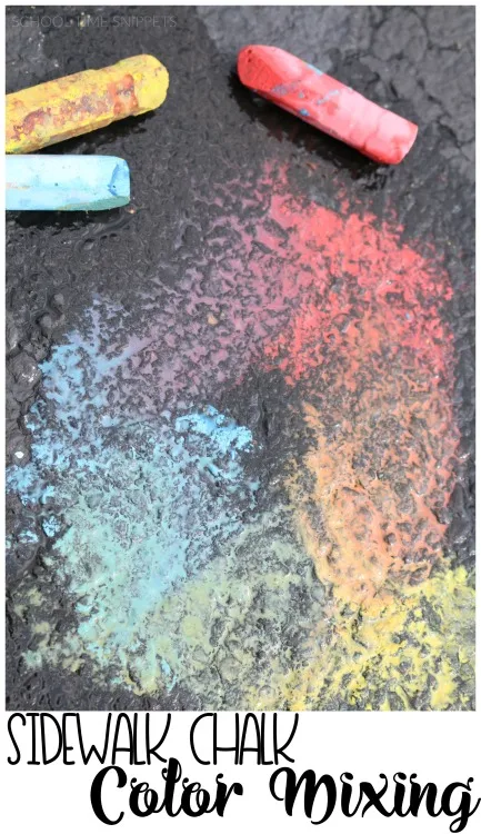 wet chalk activity - color mixing