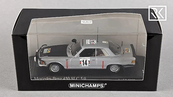 Zdjęcie modelu 1:43 Minichamps Mervedes 450 SLC 5.0, Safari Rally 1979, Mikkola Hertz