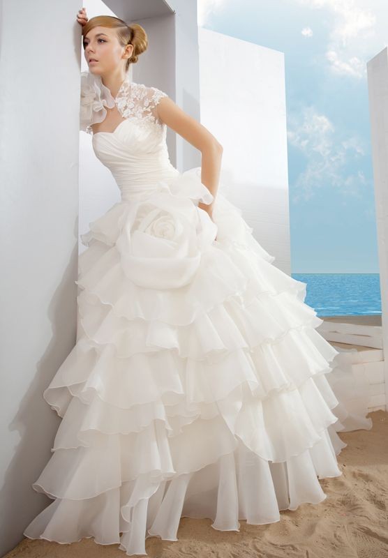 ball gown wedding dress with ruffles
