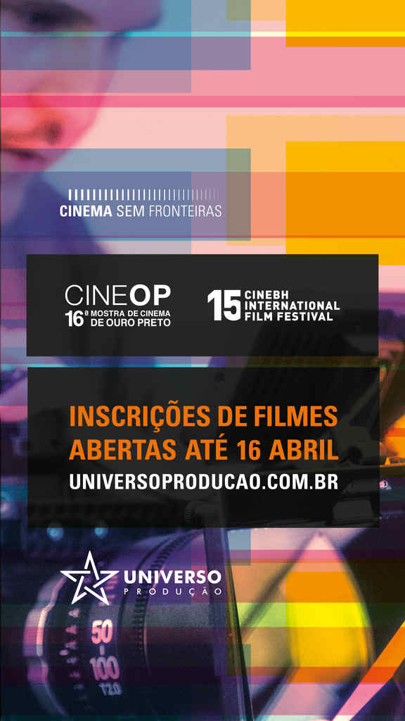 Já estão abertas as inscrições de filmes brasileiros para seleção e exibição na 16ª CineOP - Mostra de Cinema de Ouro Preto, que acontece de 23 a 28 de junho, e na 15ª CineBH – BH International Film Festival, prevista para 28 de setembro a 03 de outubro de 2021.