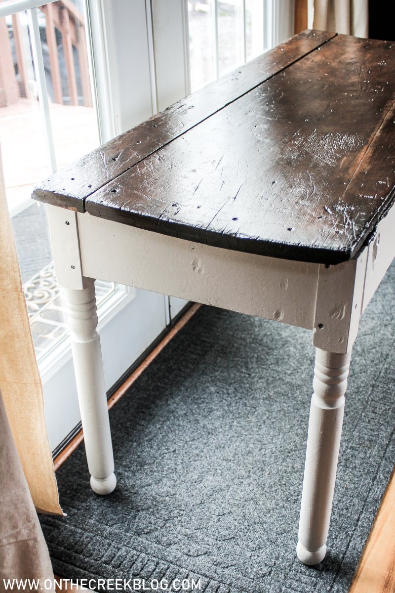 A free primitive table gets a cute & updated makeover! | On The Creek Blog