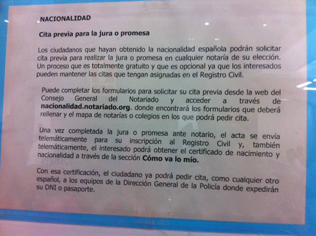 Cita en la policia para nacionalidad española