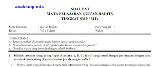 Soal PAT QH Kelas 7, Soal PAT Al Qur'an Hadits Kelas 7