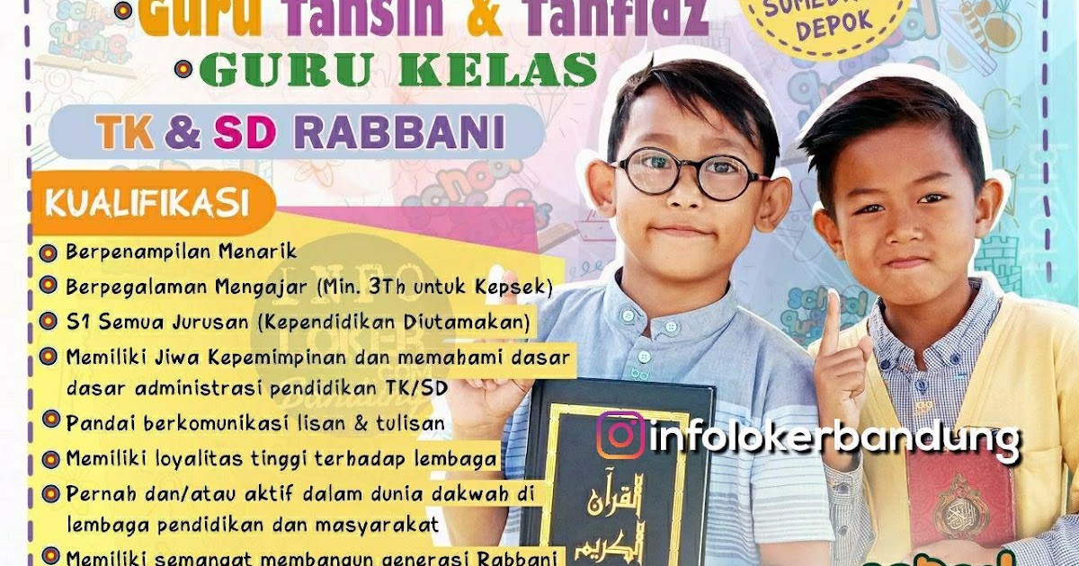 Lowongan Kerja Sekolah Rabbani Bandung September 2018 ...