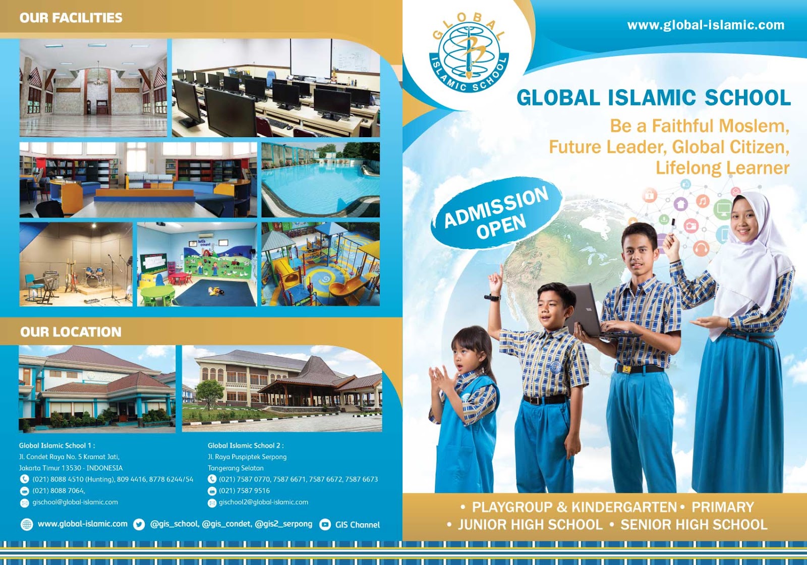 7 Contoh Desain  Brosur Sekolah  Islam TK SD SMP  dan SMA 