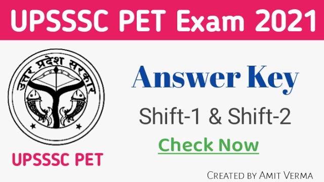 UPSSSC PET 2021 Answer Key of Shift 1st and Shift 2nd