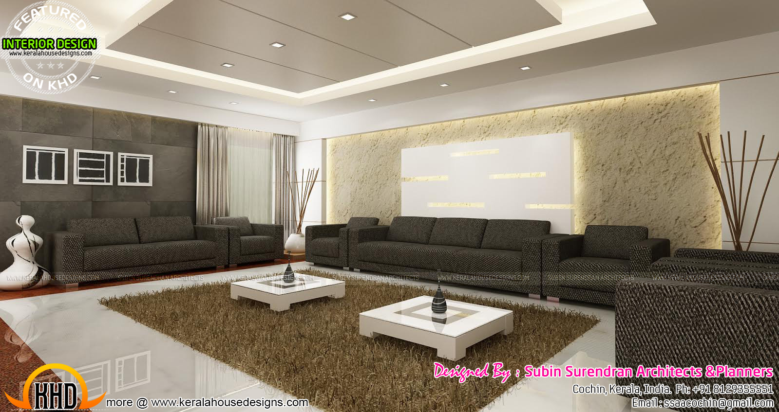 Living rooms modern kitchen interiors in Kerala  Kerala  