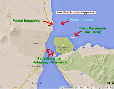 Letak lokasi Pulau Tabuhan Banyuwangi.