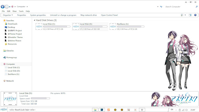 Theme Windows 7 Gakusen Toshi Asterisk By Bashkara