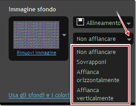 come cambiare posizione immagine sfondo blogger