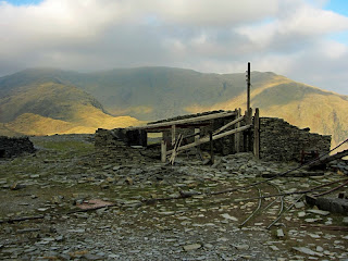 Quarry buildings and Wetherlam