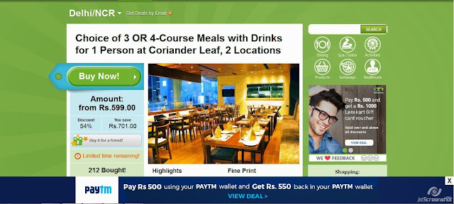 Free Cashback Loot: Groupon Loot – Pay Rs 500 and Get Rs 550 cashback in Your Paytm Wallet
