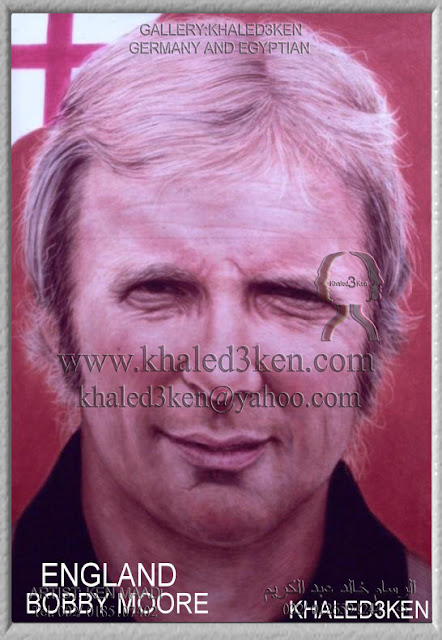 STARS ENGLAND BOBBY MOORE Portrait Drawing Soccer Football Khaled3Ken Gallery