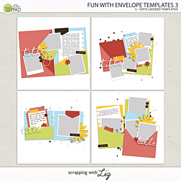 Digital Scrapbook Envelope Templates 3