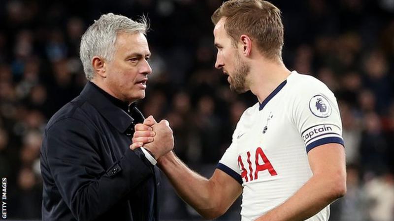 Harry Kane and Jose Mourinho