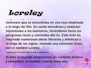 ▷ Significado del nombre Loreley