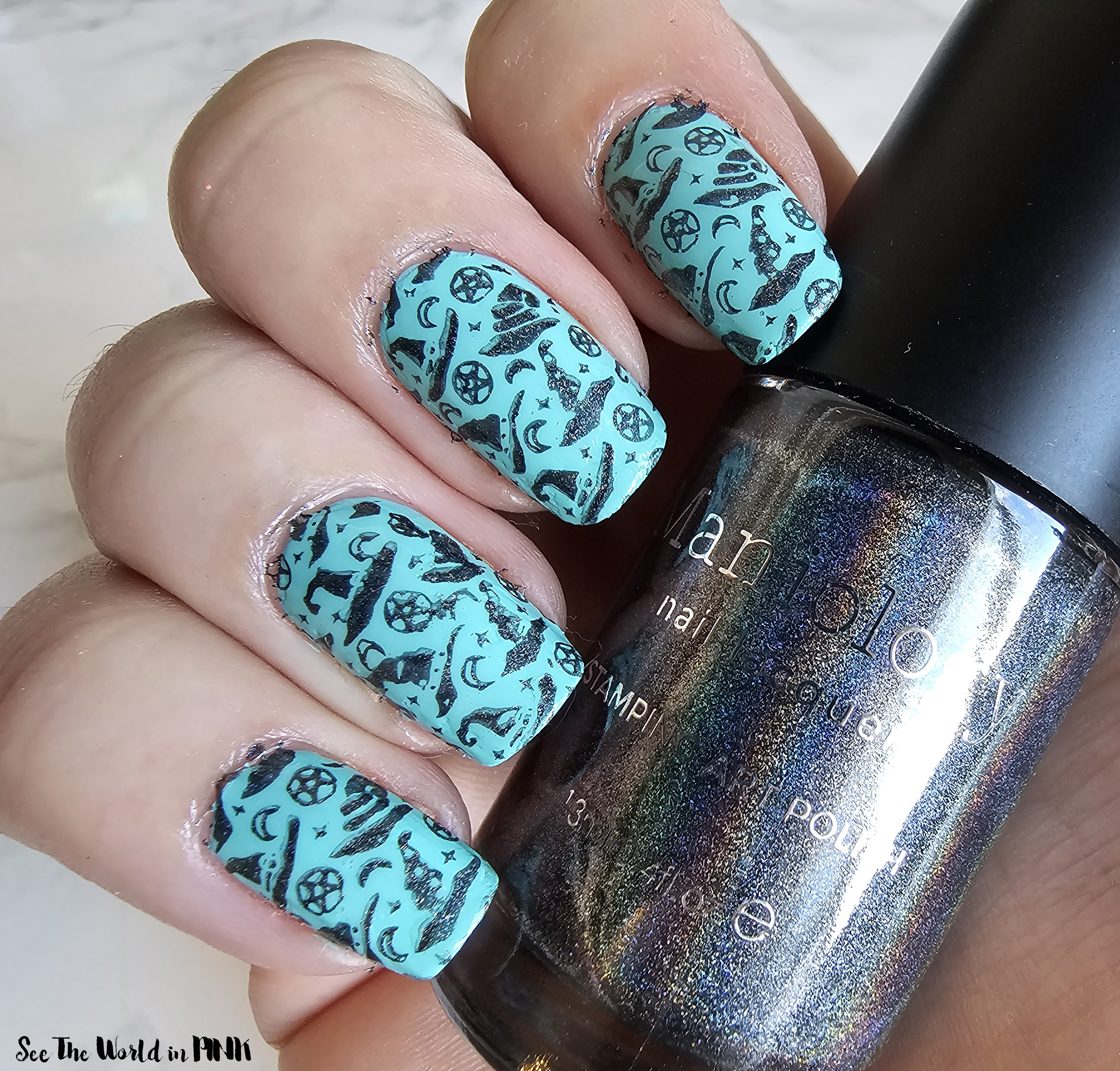 Manicure Monday - Stamped Witch Hat Nails