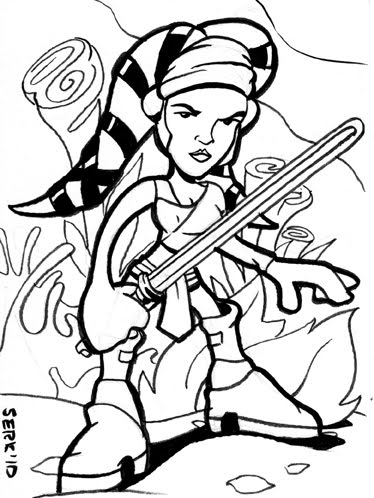 Star Wars Coloring Sheets on Star Wars Jedi  Aayla Secura
