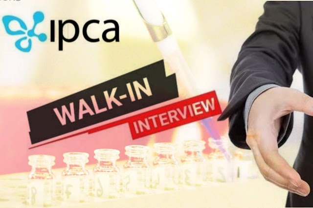 IPCA Laboratories | Walk-in interview for QC | 28 August 2019 | Silvassa