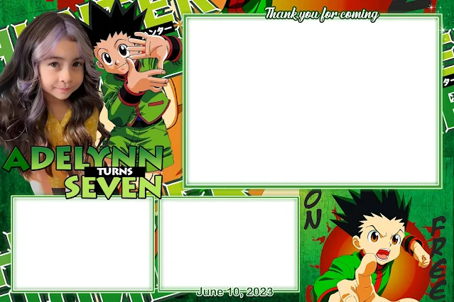 Hunter X Hunter Photo booth Layout for Seventh birthday