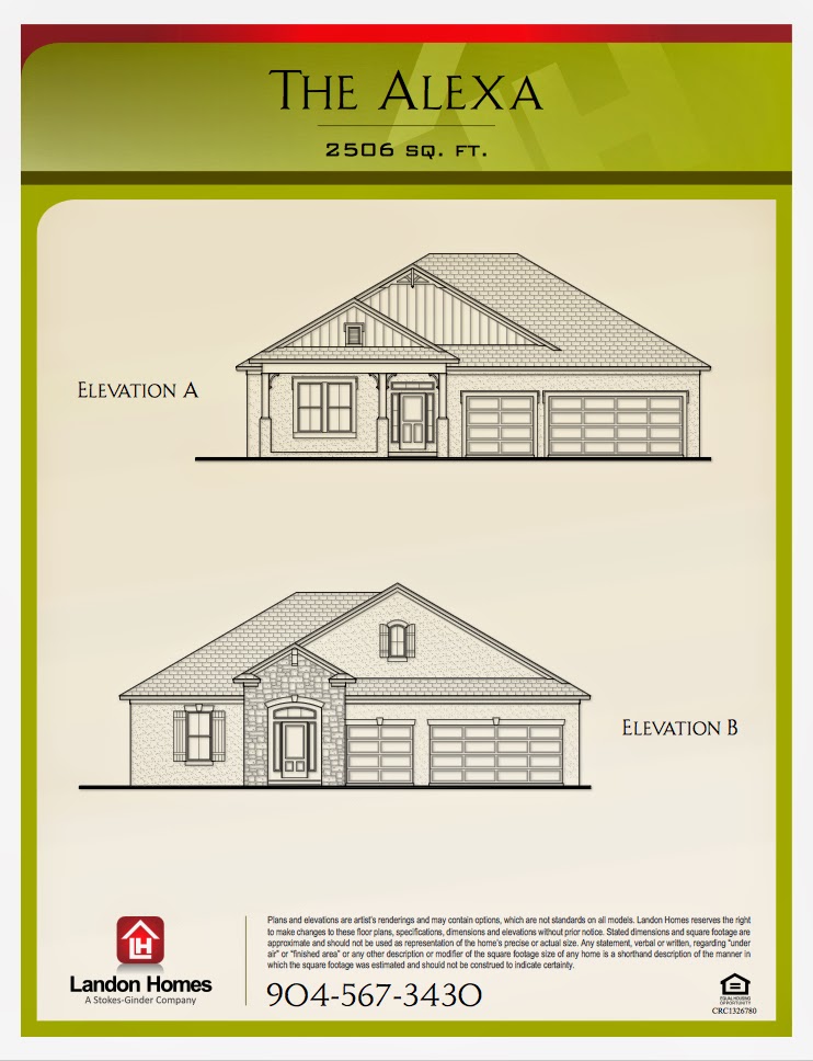 Alexa Floor Plan, Benton Lakes, Jacksonville new build homes, Landon Homes