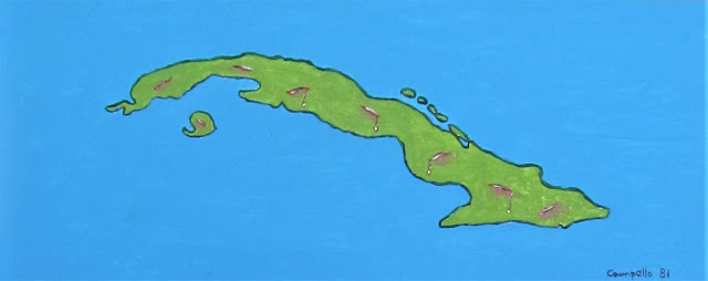 Cuba - Isla Herida 1981 Acrylic painting by Florencio Lennox Campello