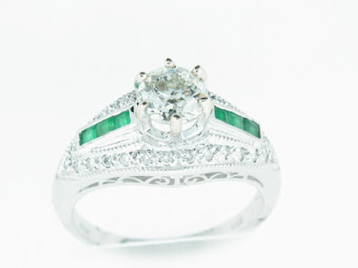 Green Wedding Rings on Handiwork Jewelry  Antique   Vintage Diamond Wedding Rings