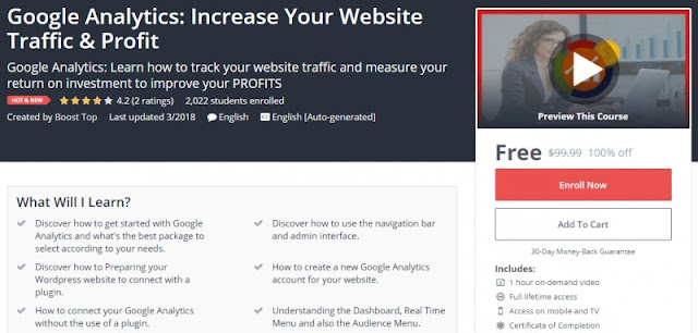 [100% Off] Google Analytics: Increase Your Website Traffic & Profit| Worth 99,99$ 
