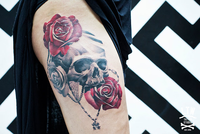 Rose Drawing Tattoo