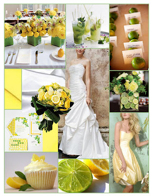 Using limes as place cards and lemons in the centerpieces are a really 