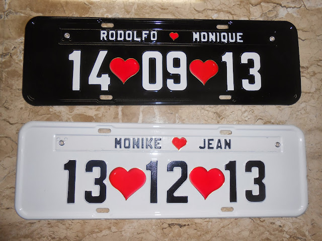 placas de carro casamento