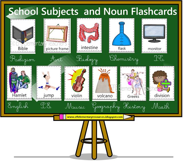 School Subjects and Nouns unit.