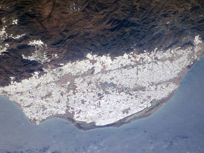 Space view of Greenhouses of Almeria 