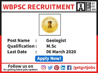 WBPSC Geologist Recruitment