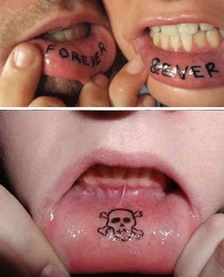 Inside Lip Tattoo