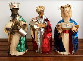 Three Wise Men Handmade by Beryl Mann for a colleague, mid-20C, Melbourne, Australia.