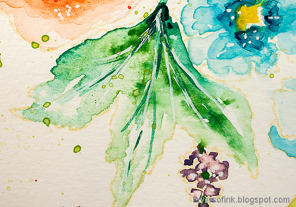 Layers of ink - Watercolored Flowers no-line coloring tutorial by Anna-Karin Evaldsson.