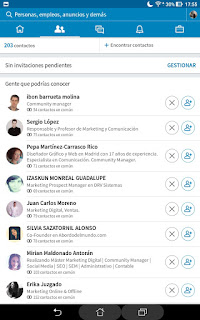 Timeline de búsqueda de contactos