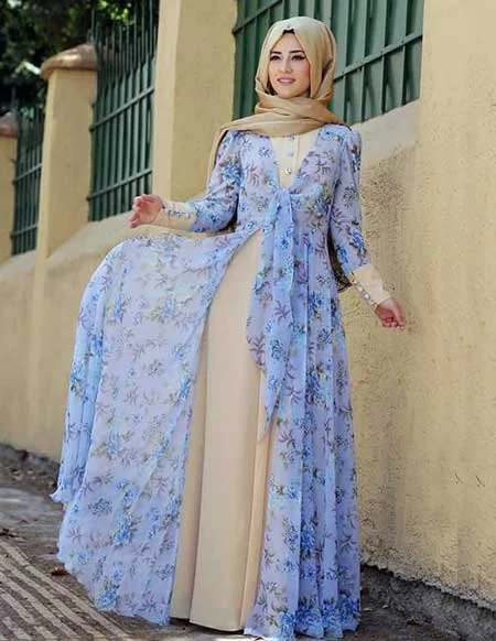 40 Model Baju Gamis Modern Dan Kekinian Update Hai Gadis - Model baju gamis kombinasi brokat