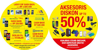 Lucky Dip Cashback dan aksesoris diskon 50% Promo OkeShop di Indonesia Cellular Show 2013