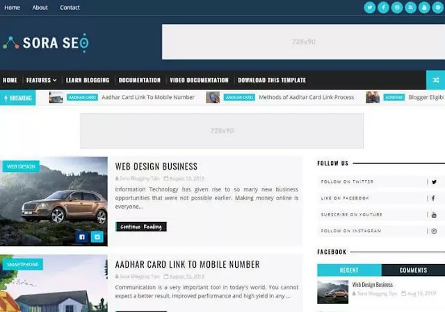 Adsense Responsive Blogger Templates Free Download in 2020