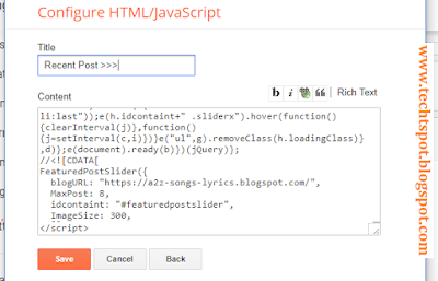 Add Recent Post Widget For Blogger 3