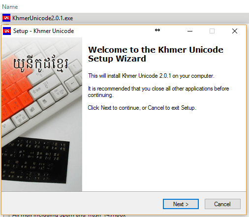 install khmer unicode on windows